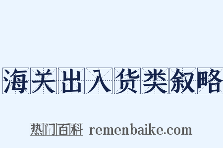 海关出入货类叙略是什么意思的图片